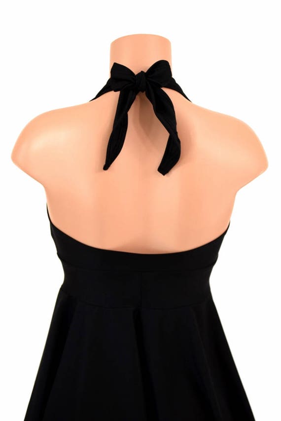zara black linen dress Sleek Tonight Cowl Neck Halter Mini Dress