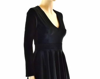 knee length dresses for ladies Kate Long Sleeve Velvet Midi Dress