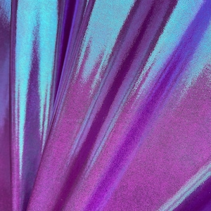 Plumeria Dual Chrome Metallic Four Way Stretch Spandex Fabric (By the Yard)