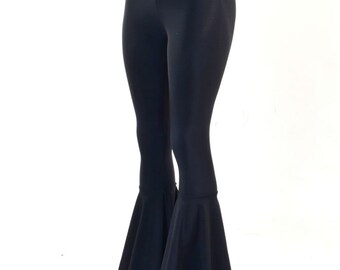 Black Zen High Waist Bell Bottom Flare 