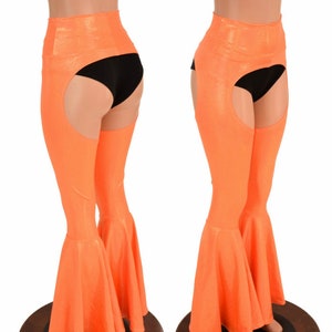 Bell Bottom Flare Chaps in Orange Sparkly Jewel - (Shorts Not Included)  155395