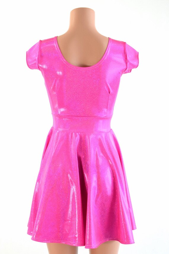Pink sparkly skater dress hotsell