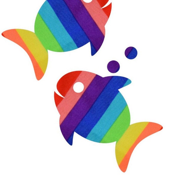 Rainbow Stripe Fish Pasties Body Stickers Ocean Sea Gay Pride Parade