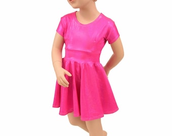 Metallic Holographic Pink Skater Dress - Metallic Twirly Dress, Twirly Dress  - Birthday Dress - Party Dress - Pink Metal Dress, Skater Dress - Etsy