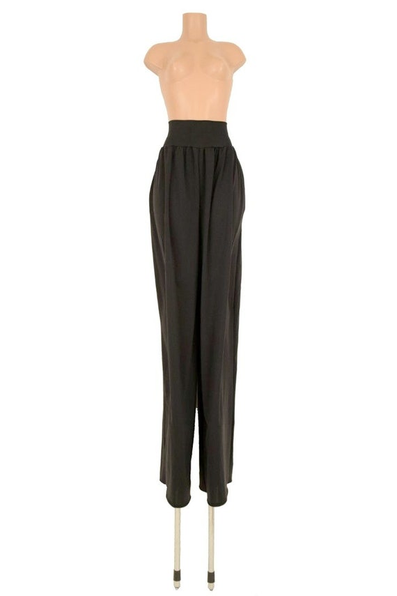 Trouser Style Stilt Pants in Smooth & Sleek Black Spandex - Etsy