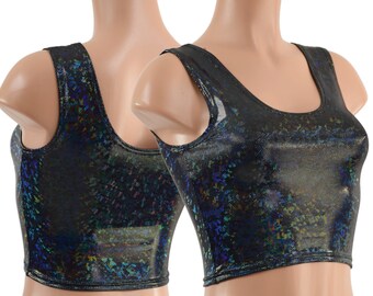 Black Kaleidoscope Crop Tank
