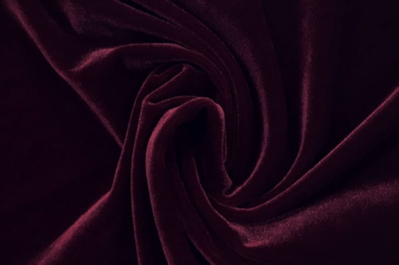 Burgundy Wine Stretch Velvet Fabric by the Yard - Etsy