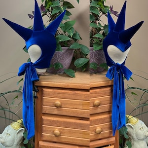 Triple Unicorn Horn Bonnet Created in Sapphire Velvet 15810256