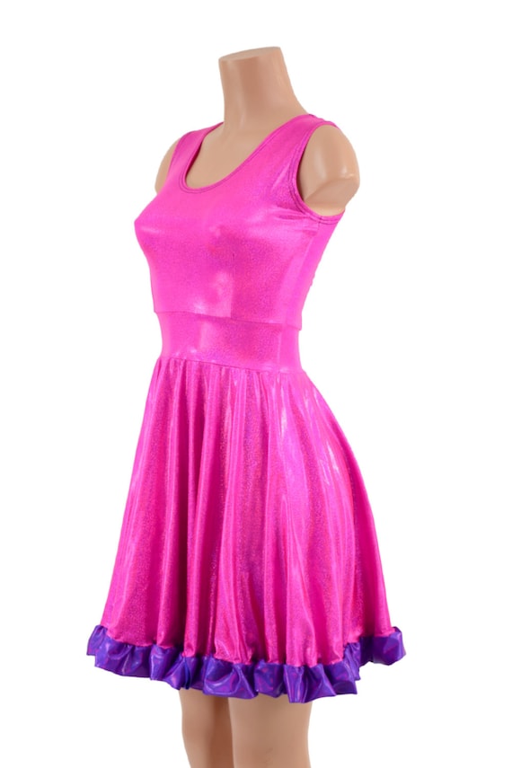 Polly Dress With Ruffles and Pockets Created in Neon Pink