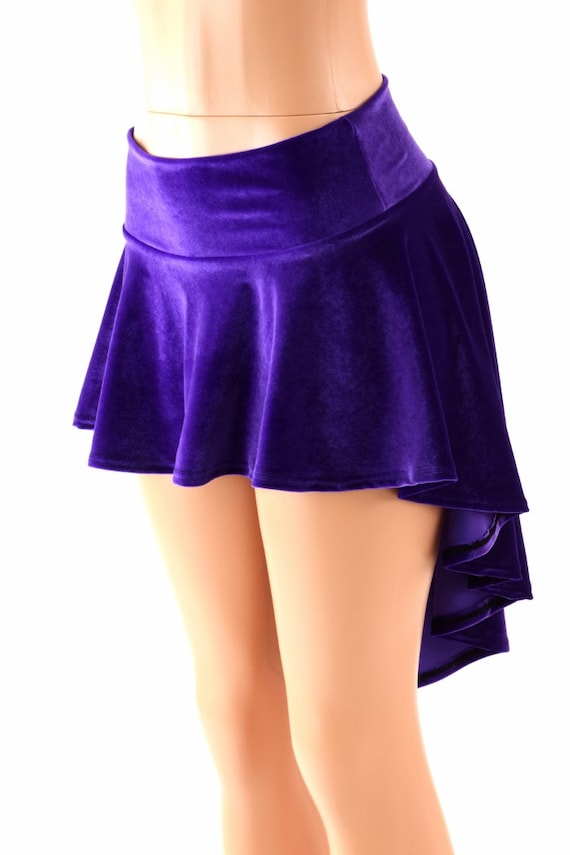 Purple Velvet Hi lo Mini Skirt Rave Festival Skirt 152404 Etsy
