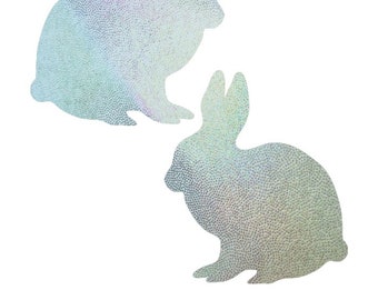 White Rabbit Flashbulb Holographic Pasties