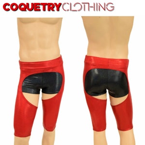 Men&#39;s Sahara Shorts Chaps in Red Sparkly Jewel Spandex  (SHORTS NOT INCLUDED) - 156458