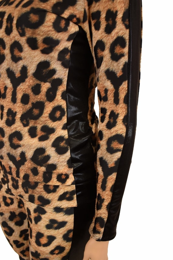 Black leopard print tracksuit on sale