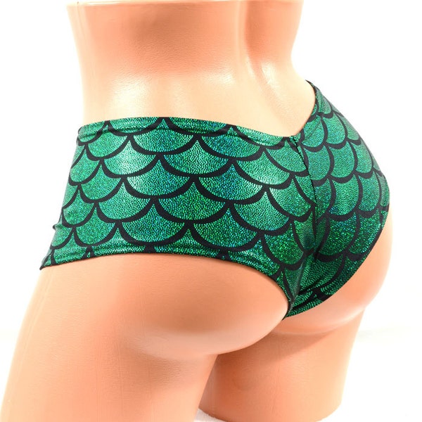 Ultra Cheeky Booty Shorts in Green Dragon Scale