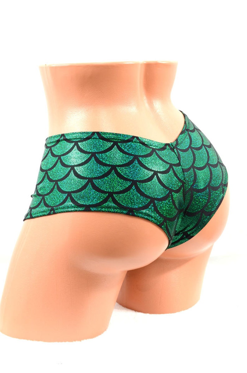 Ultra Cheeky Booty Shorts in Green Dragon Scale -E7904 