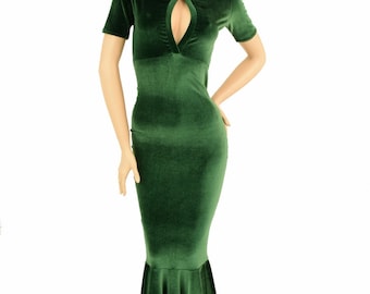 14 Rickie Freeman Teri Jon Floor Length Dress Emerald Green Gown W/ Velvet  and Rhinestones Size 14 - Etsy