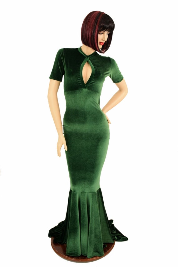 green fall mini dress Sage One Shoulder Keyhole Dress main image 0