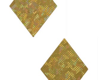 Gold Kaleidoscope Diamond Body Stickers Shiny Holographic Shape