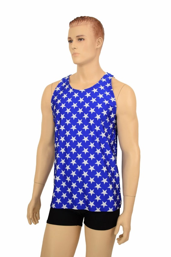 Star Print Spandex Muscle Shirt 155674 