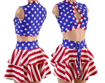 Patriotic Party Skirted Leo