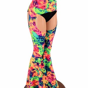 Bell Bottom Flare Chaps in Acid Splash UV GLOW (shorts Not Included) - Etsy