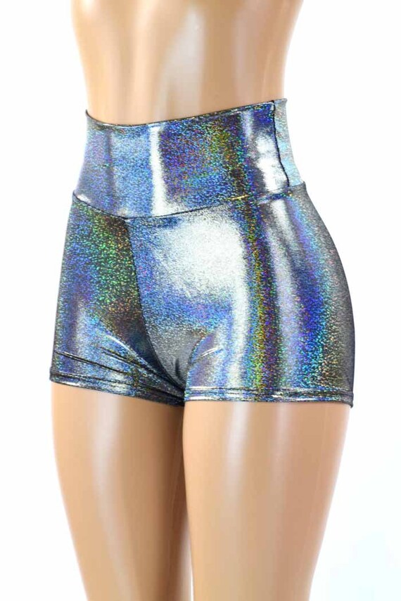 Silver holographic shorts sales