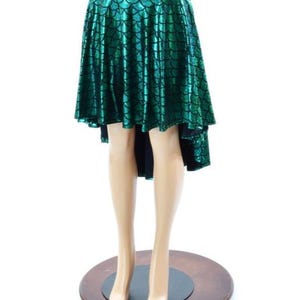 Green Dragon Scale Hi Lo Skater Skirt