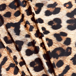 Leopard Print Four Way Stretch Spandex Fabric  (By the Yard)