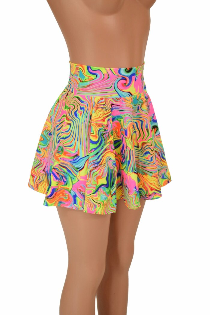 Neon Flux UV Glow Circle Cut Mini Skirt - 155789 - Etsy