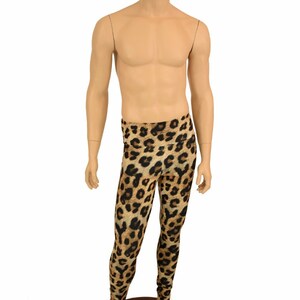 May include: A pair of brown and black leopard print leggings.