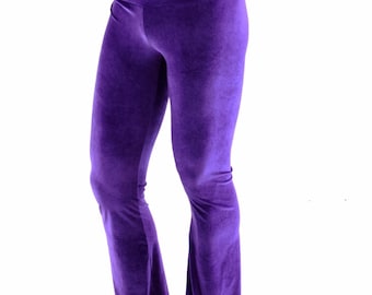 Mens Purple Velvet Boot Cut Pants  -152371