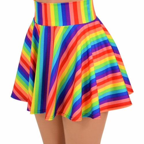 rainbow mini skirt