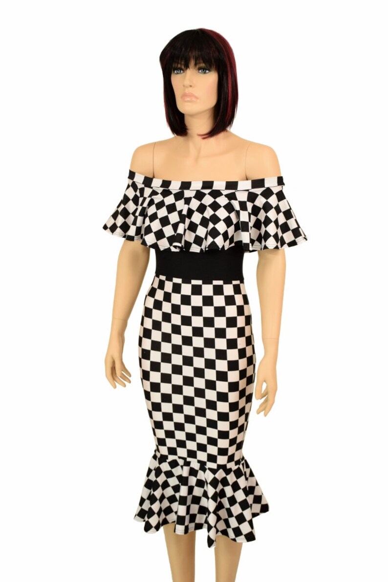 off shoulder wiggle dress