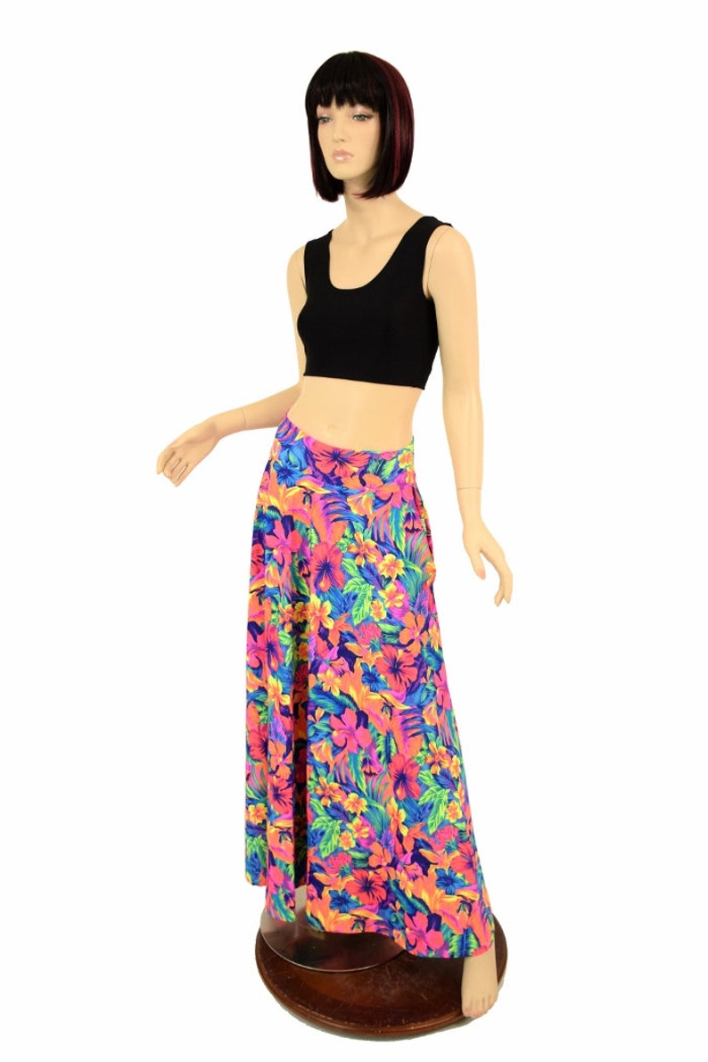 UV GLOW Tahitian Floral Long Maxi Skirt with Pockets 155205 image 5