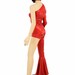 Bowie Inspired Red Sparkly Jewel One Right Shoulder Long Pixie Sleeve ...