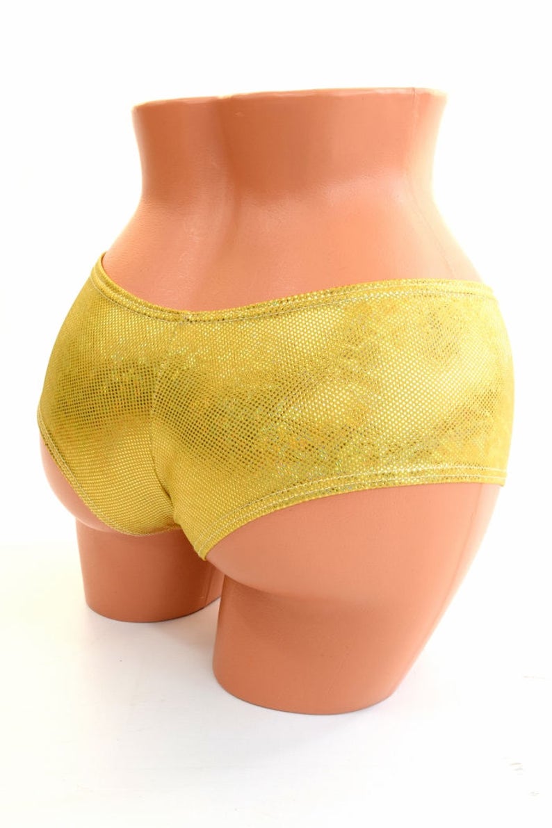 Ultra Cheeky Booty Shorts in Gold on Gold Shattered Glass - Etsy