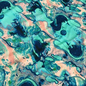 Lapis Lagoon Print Spandex Fabric  (By the Yard)