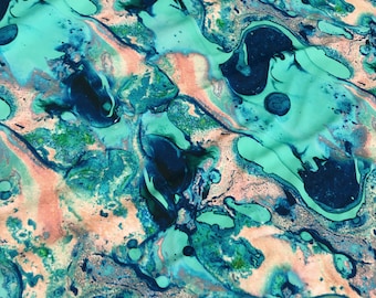 Lapis Lagoon Print Spandex Fabric  (By the Yard)