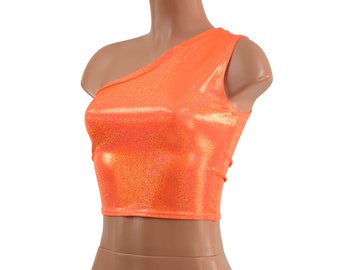 Neon orange off the shoulder crop top sale