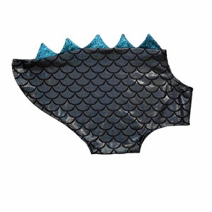 Black Dragon Scale with Turquoise Shattered Glass Dragon Spikes Mermaid Pet Shirt Costume Jacket Dog Cat