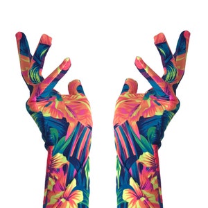 Tahitian Floral print Gloves  157672