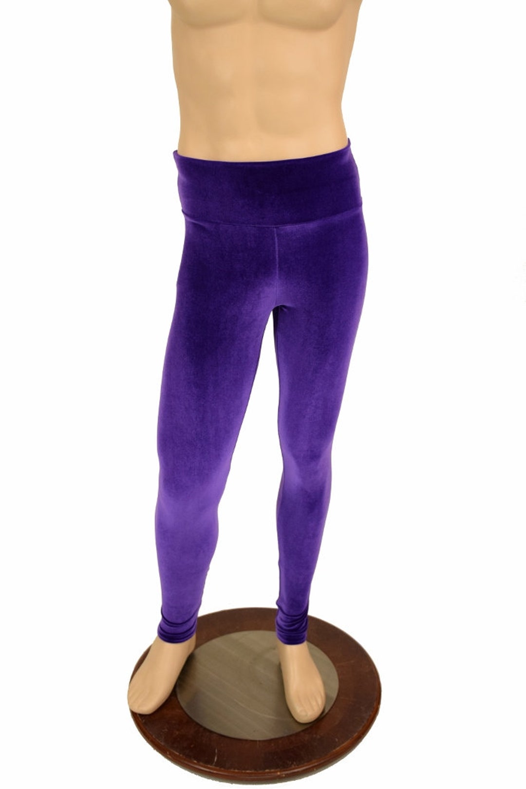 Purple Neon Pineapple Hawaiian Print Men's Leggings