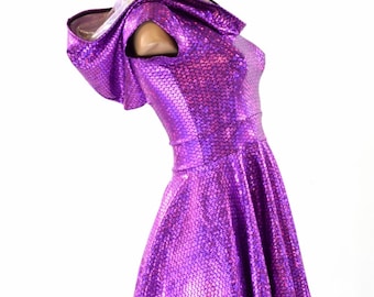 Mermaid Scale Scoop Neck Skater Dress - Etsy