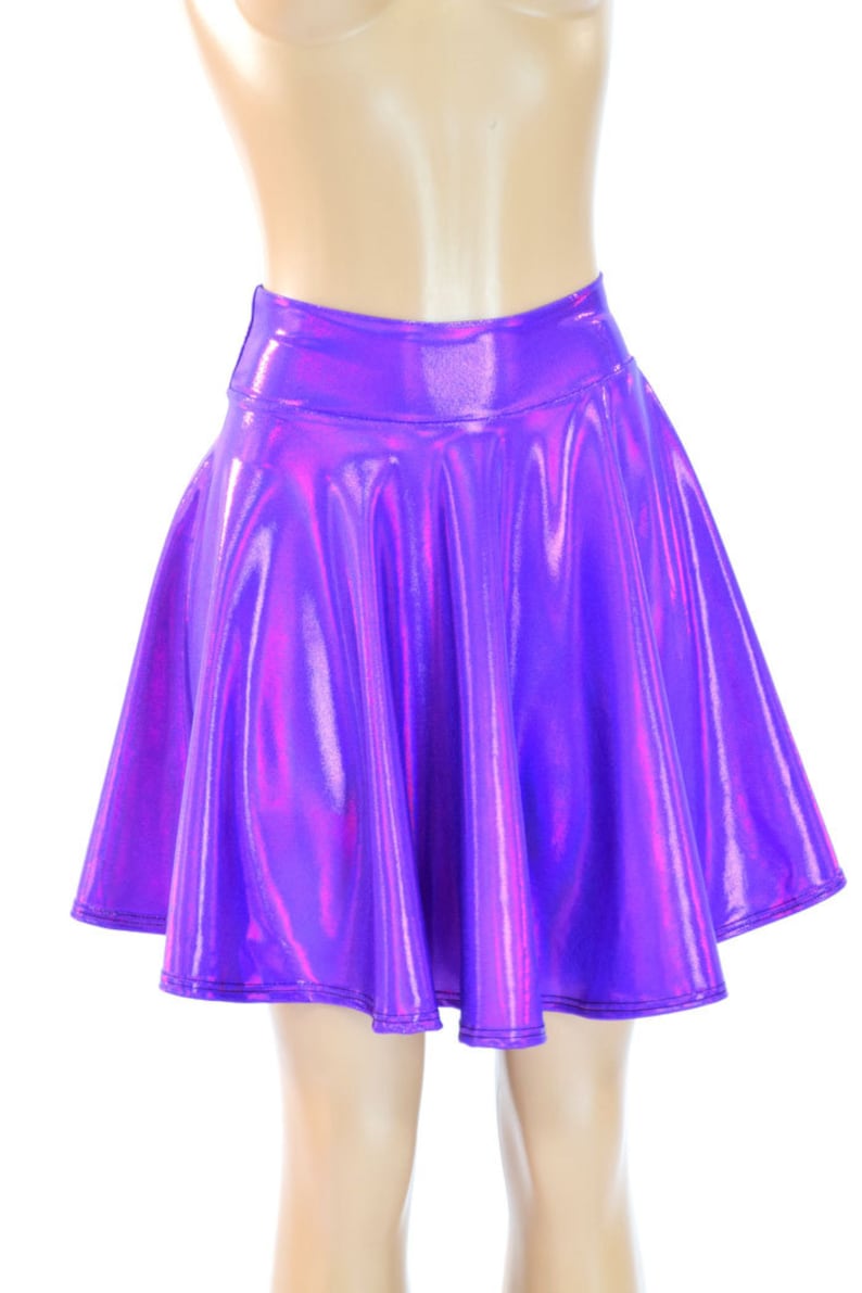 Purple Holographic Metallic Skater Skirt 150189 | Etsy