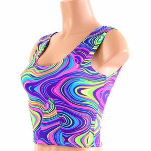 Neon Glow Worm Crop Tank -E7938