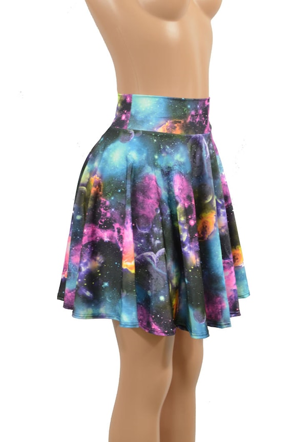 Galaxy Print Skater Skirt  Hot Topic