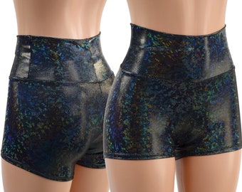 High Waist Shorts in Black Kaleidoscope-115810494