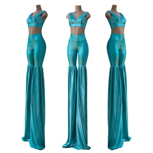 Leggings Style Stilt Pants with Starlette Bralette Set  Created in Seafoam Holographic 1579236