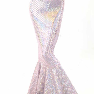 High Waist Pink & Silver Scale Mermaid Skirt  151394