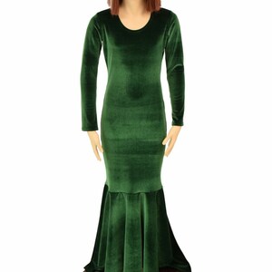 Purple Velvet Puddle Train Gown